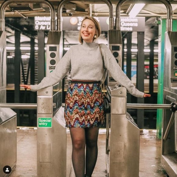 Anthropologie Zig-Zag Sequined Mini Skirt - Picture 4 of 6